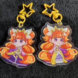 Cure Twinkle Charm, Go! Princess Precure, Double-sided, 2.5 Inch. Cute Magical Girl Keychain, Shoujo Series