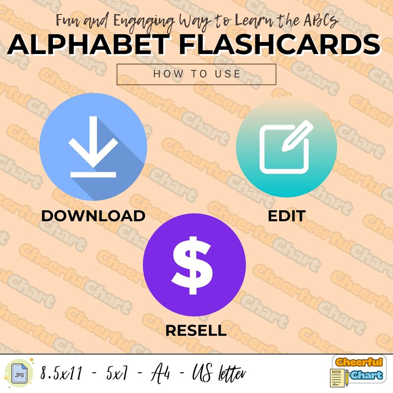 Alphabet Flashcards | ABC Educational Cards, Colorful School Posters ...