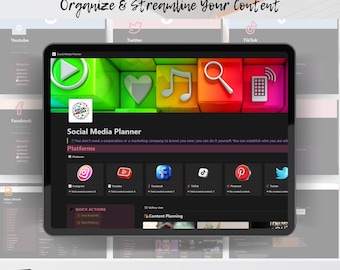 Social Media Planner | Notion Template | Ultimate Creator Planner | Social Media Content Calendar | Digital Content Creator Template
