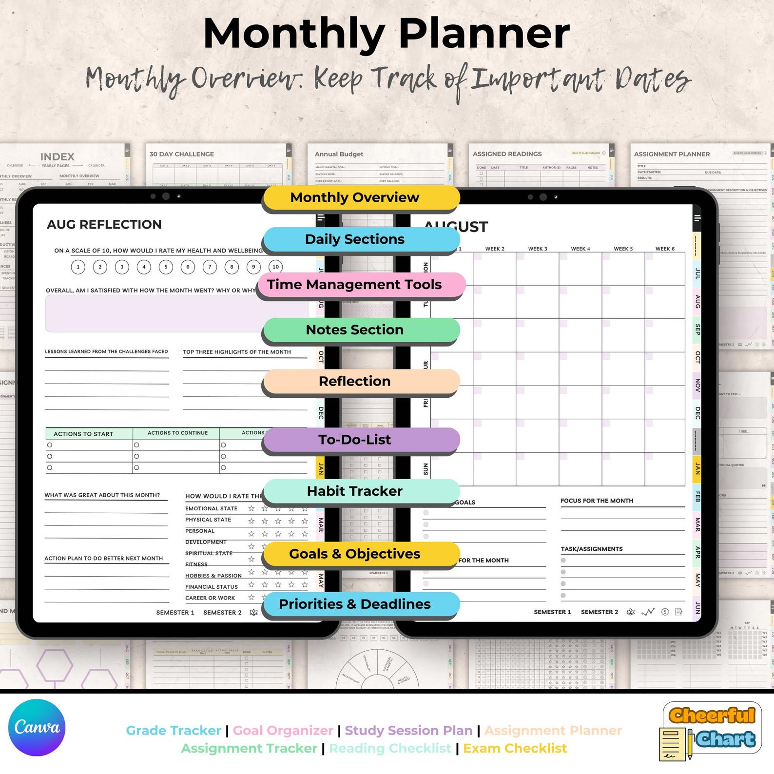 Academic Planner | Student Planner | Assignment Tracker to Do List ...
