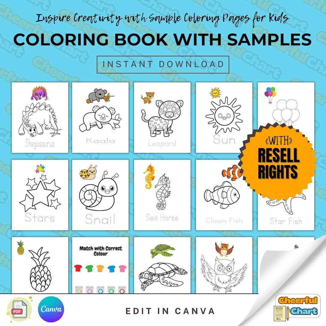 Coloring Book With Samples - Etsy