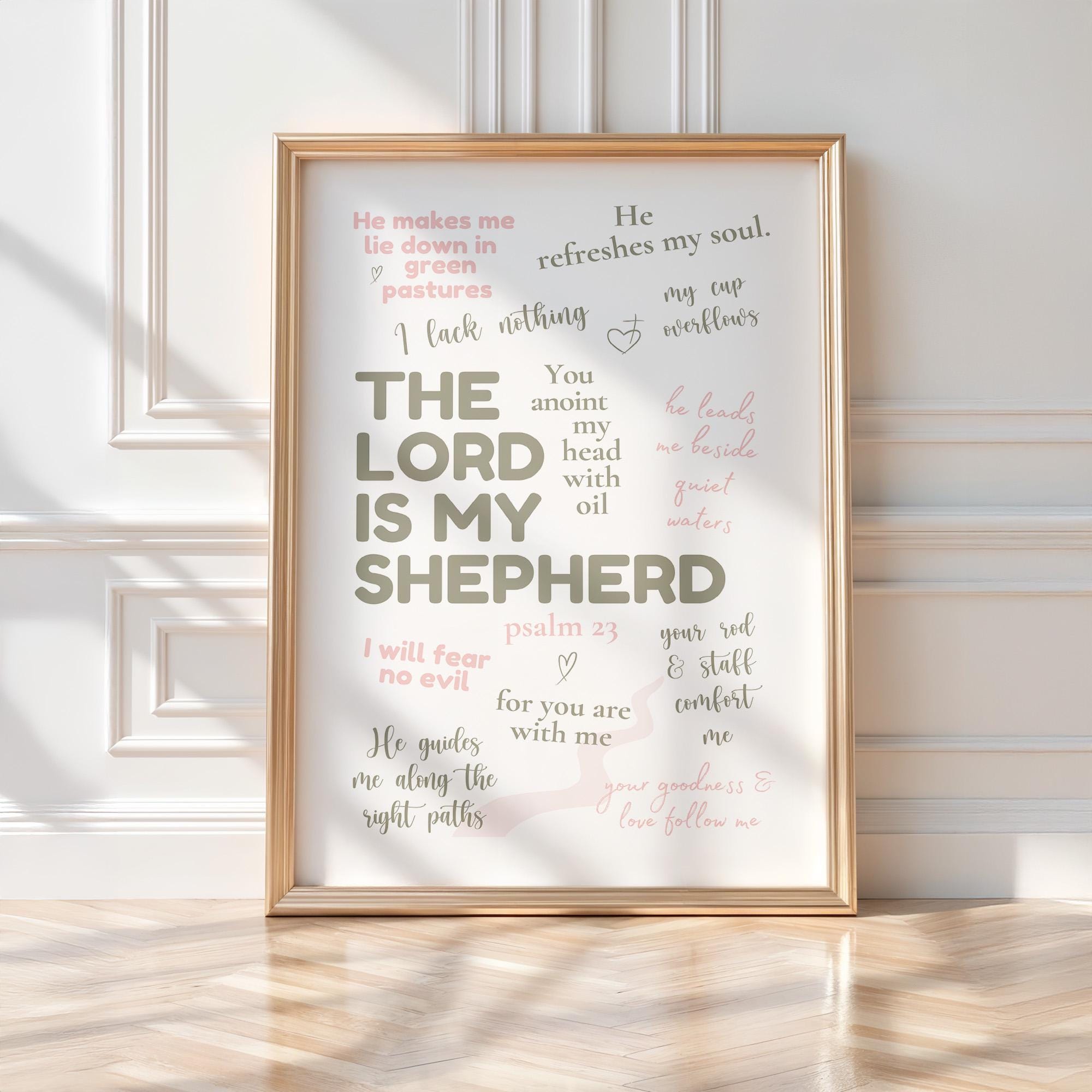 Psalm 23 the Lord is My Shepherd Printable - Prayer and College Room ...