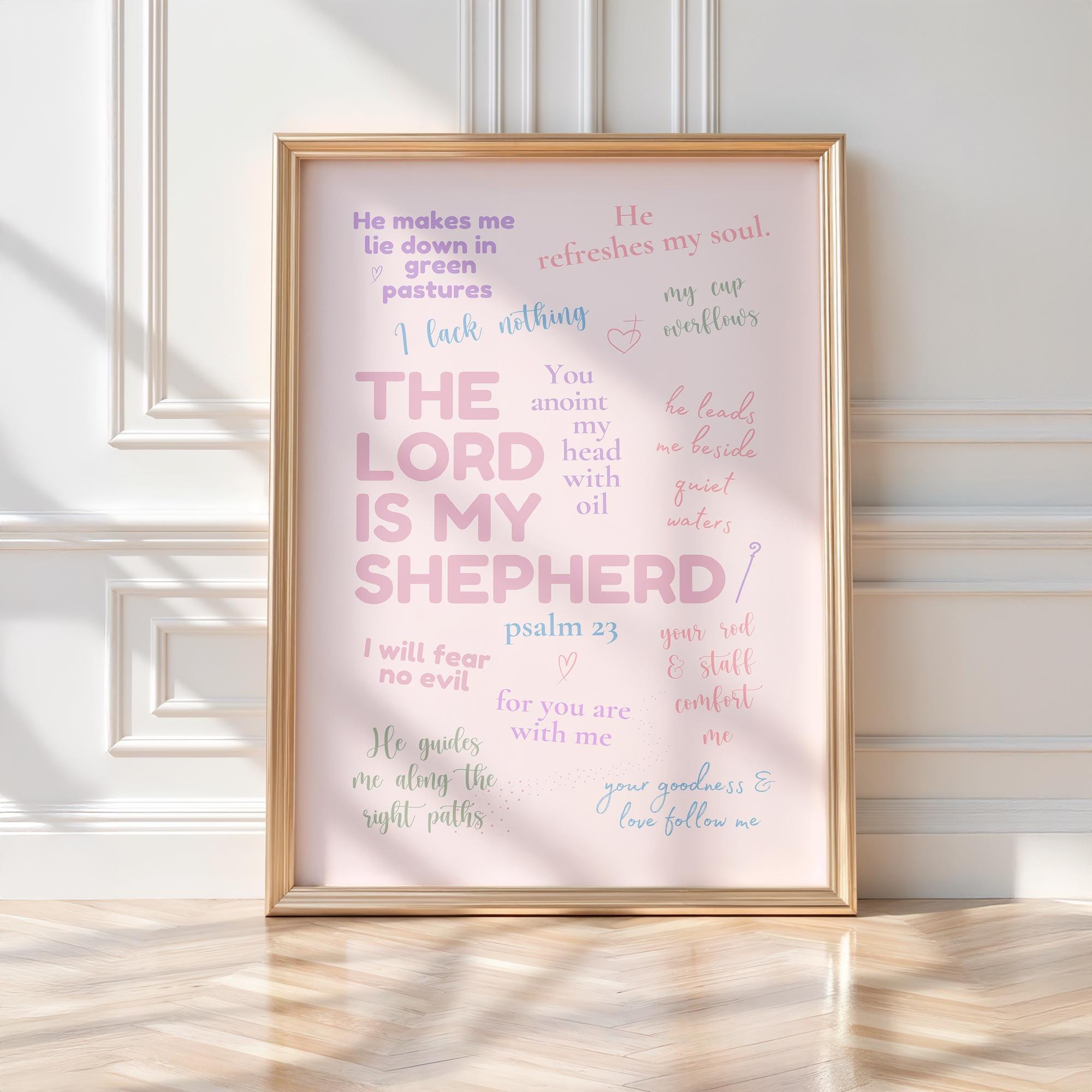 Psalm 23 the Lord is My Shepherd Printable - Teen Girl Prayer Room Wall ...