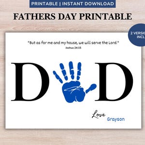 Vatertags Bibel Handabdruck Handwerk für Kinder | Christliche Papa Geschenk | Druckbare Handabdruck Kunst | Sonntagsschule Vatertagsaktivität