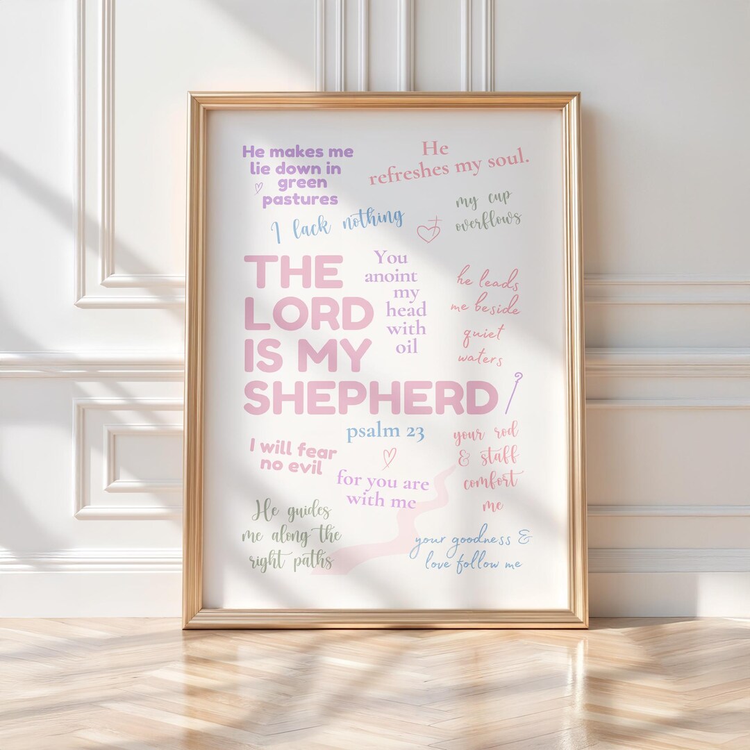 Psalm 23 the Lord is My Shepherd Printable - Teen Girl Prayer Room Wall ...
