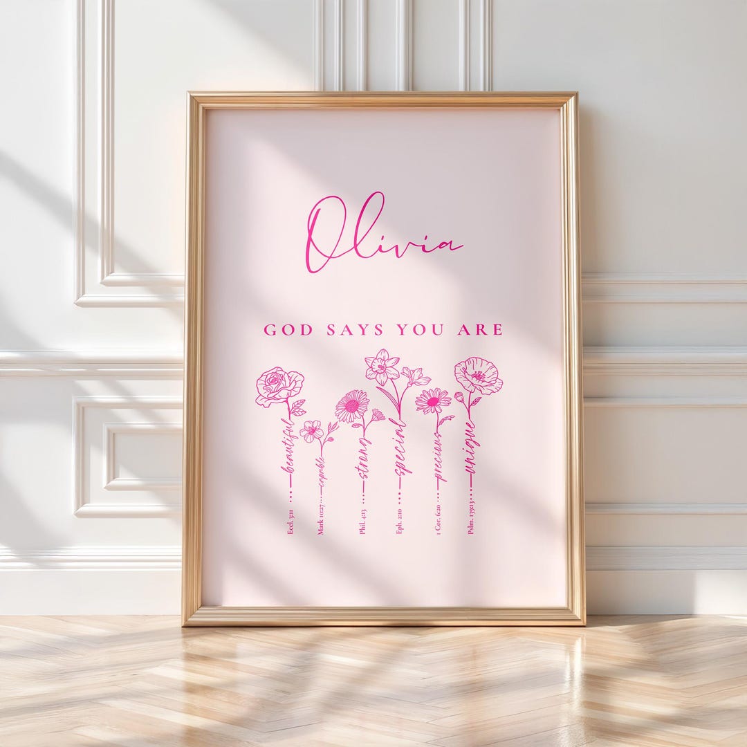 Personalized Wall Art, Christian Gift for Women, God Says You Are Gift ...