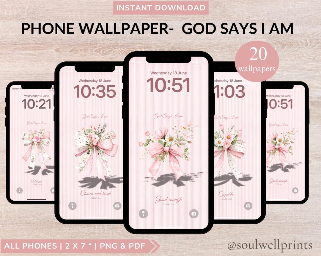 Coquette Christian Phone Wallpaper Set: Bible Verse Affirmations (digital  Download) - Etsy, image size:1080x864