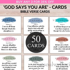 50 Bible Verse Cards Printable | Inspirational Scripture Cards | Christian Affirmation Cards | Women's Ministry and Bible Study Cards logo