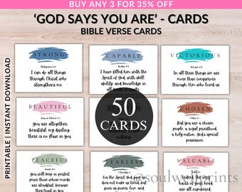 50 Bible Verse Cards Printable | Inspirational Scripture Cards | Christian Affirmation Cards | Women's Ministry and Bible Study Cards logo