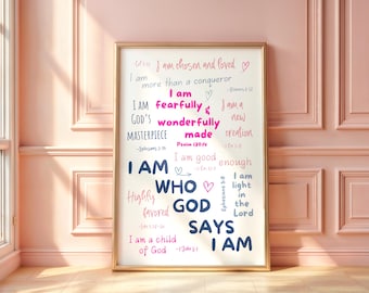 Positieve affirmaties poster tween girl, afdrukbare poster angstverlichting, poster geestelijke gezondheid, spirituele poster, digitale download