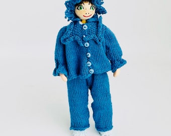 Completely Hand Made 1:12 Scale Woman In Blue Nighty