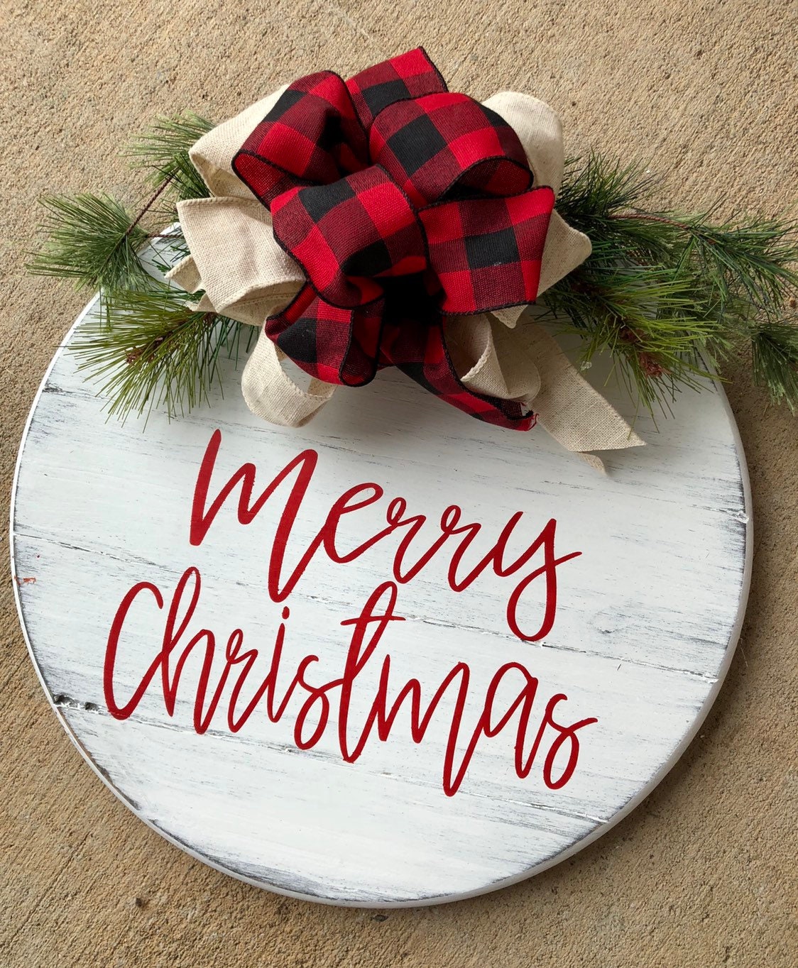 Christmas Door Hanger Shiplap Door Hanger Round Door Sign Etsy