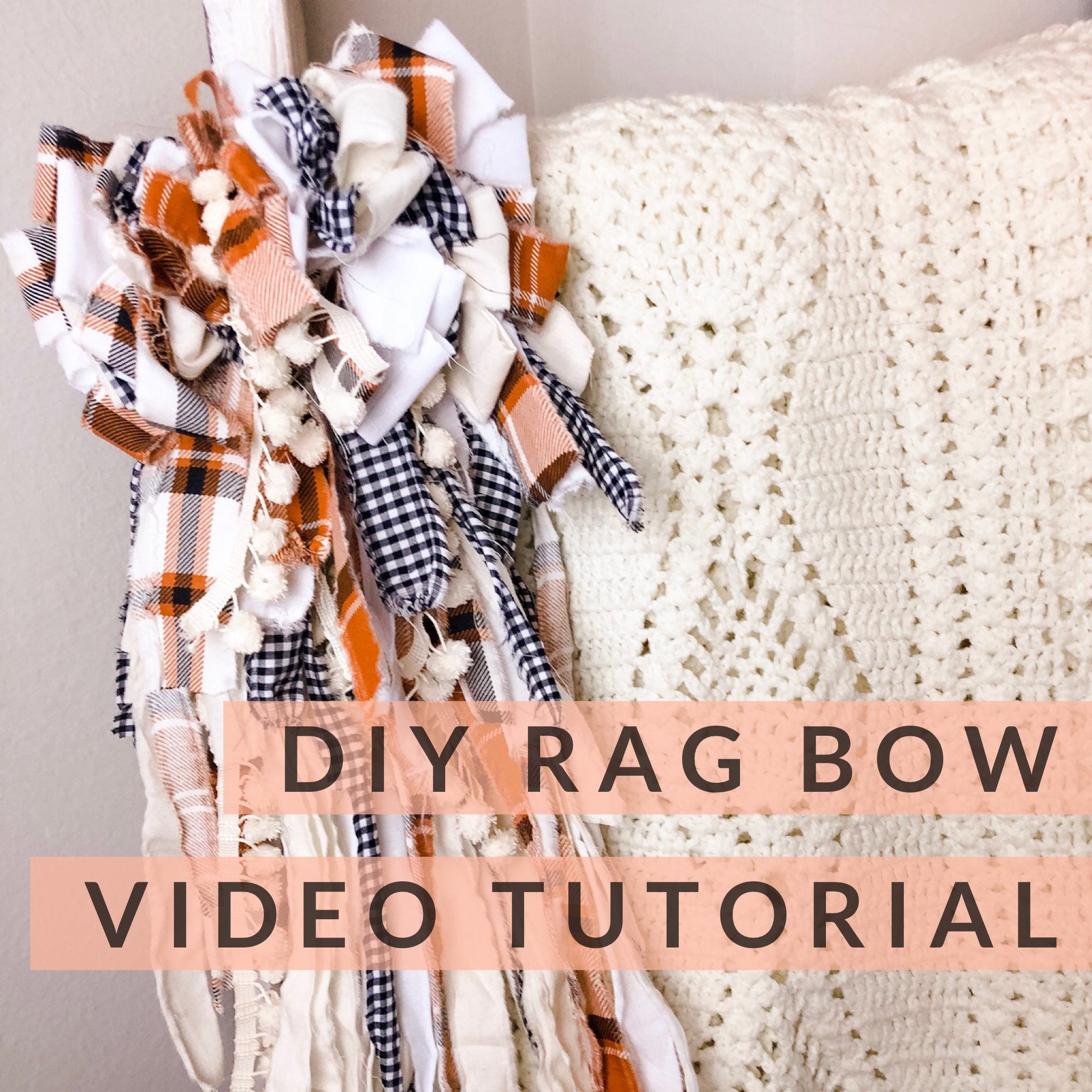 Rag Bow Tutorial How to Make Bows online DIY Class Video Etsy