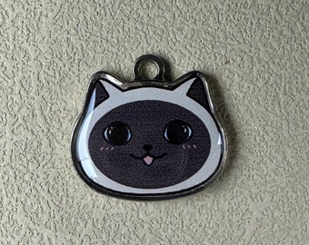 Siamese Cat Pet Tag: Custom Engraved Stainless Steel ID
