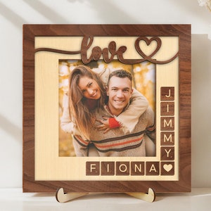 Personalized Crossword Couple Picture frame, Couple Scrabble Letters Sign, Couple Wooden Sign, Valentine Gift, Gift For Her,Anniversary Gift