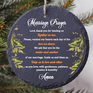 Personalized Wedding Religious Christian Couple Ornament, Newlyweds Gift for Couples, Christian Wedding Gifts for Couples, Marriage Prayer