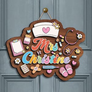 Custom Nurse Door Sign: Personalized Wooden Clinic Decor