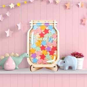 Wooden Star Reward Jar for Classroom: Teacher Behavior Incentive,chore ...