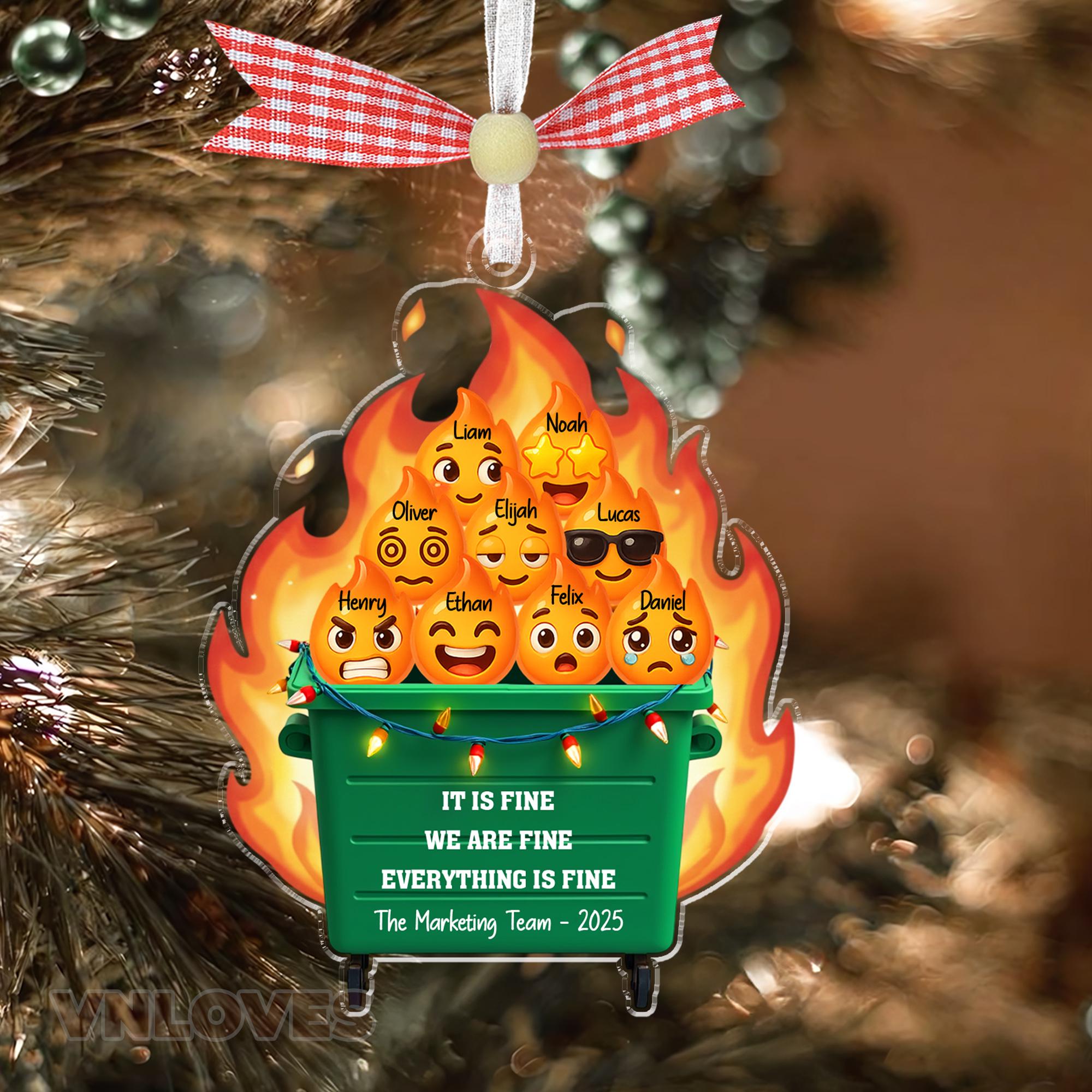2025 Dumpster on Fire Response Team Christmas Ornament, Funny