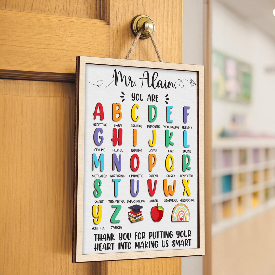 Personalized Teacher Appreciation Wooden Sign: Classroom Decor - Etsy