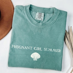 Koszulka z informacją o ciąży, letnia koszulka dla ciężarnej dziewczyny, koszulka na baby shower, strój dla mamy dziewczynki, koszulka z informacją o dziecku, prezent dla przyszłej mamy