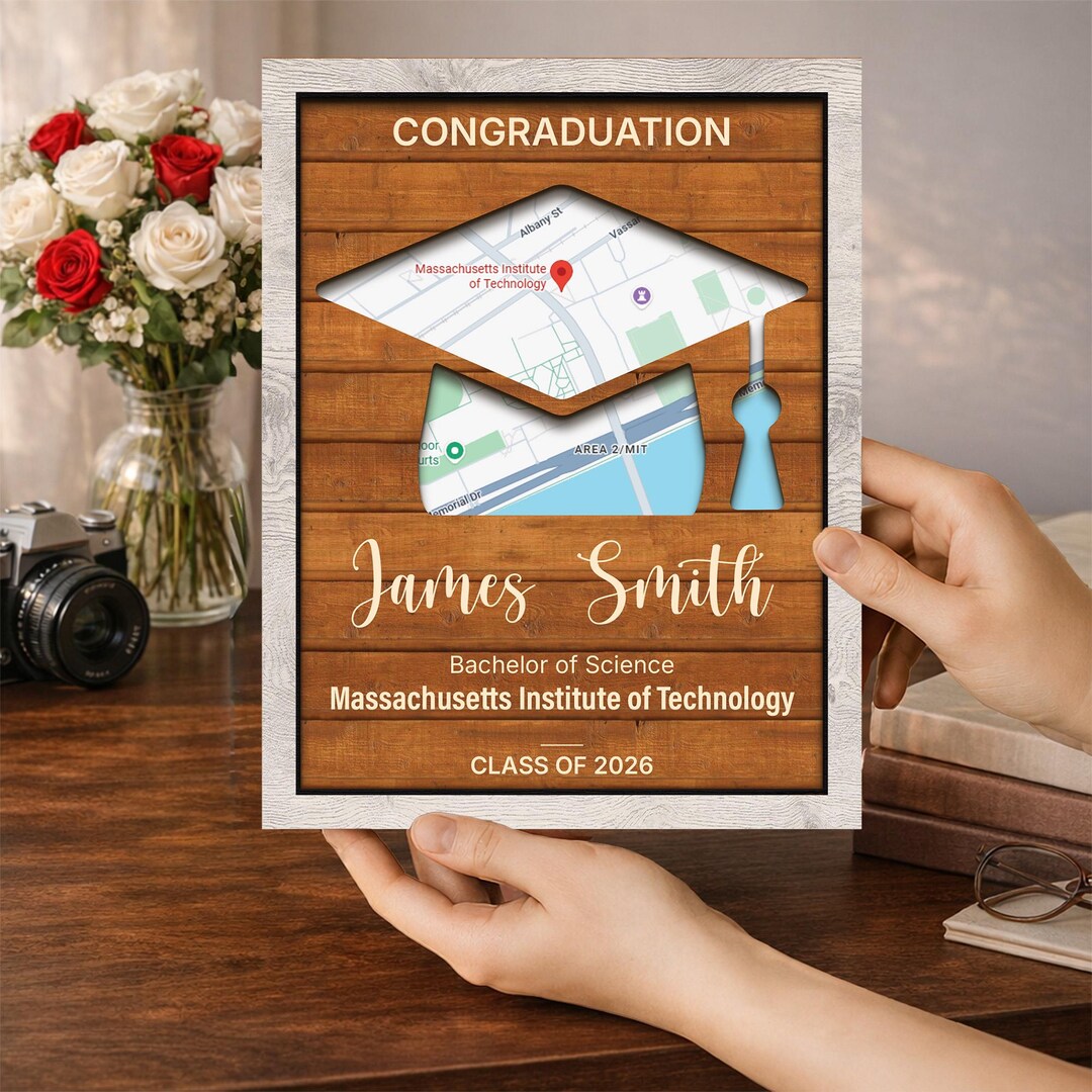Custom Graduation Photo Frame,graduation Map Personalized Frame ...