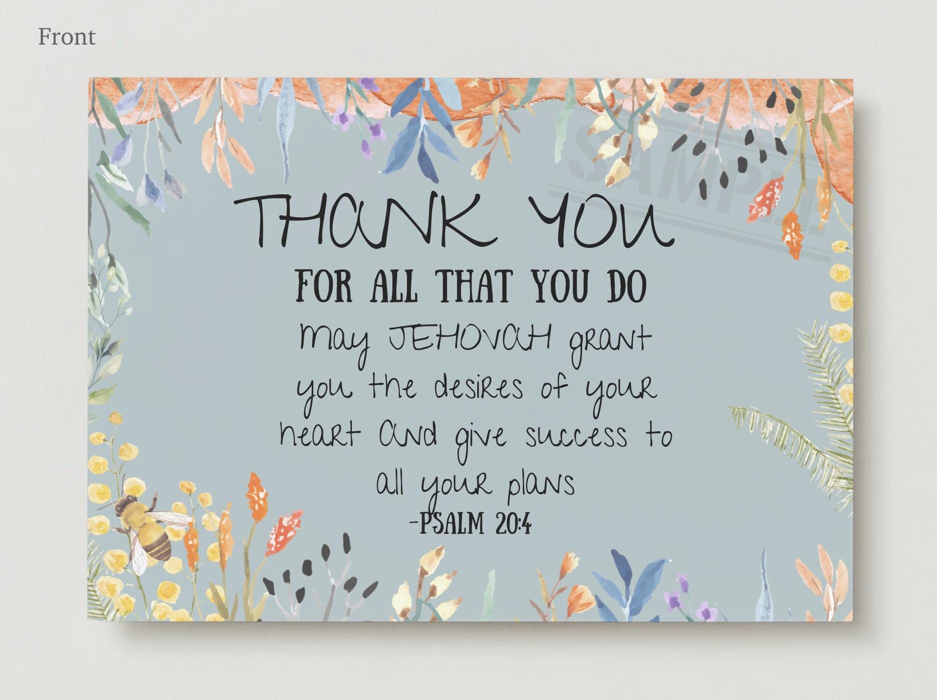 Floral JW Thank You Card With Bible Verse (digital Download) - Etsy