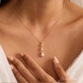 Minimalist Teardrop Diamond Pendant Necklace, CZ Diamond Pendant Necklace, Bridesmaid Gift, Wedding Jewellry, Bridal Jewellry, Jewellery Set