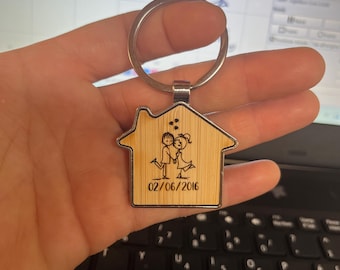 Llavero - coordenadas - “Hogar dulce hogar” – Idea de regalo para un nuevo hogar – Pareja – Familia – Nuevo hogar