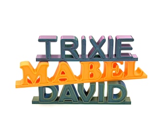 Personalized 3D Printed Tabletop Design Name Sign