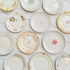 Mismatched Vintage China Bread & Butter Plates