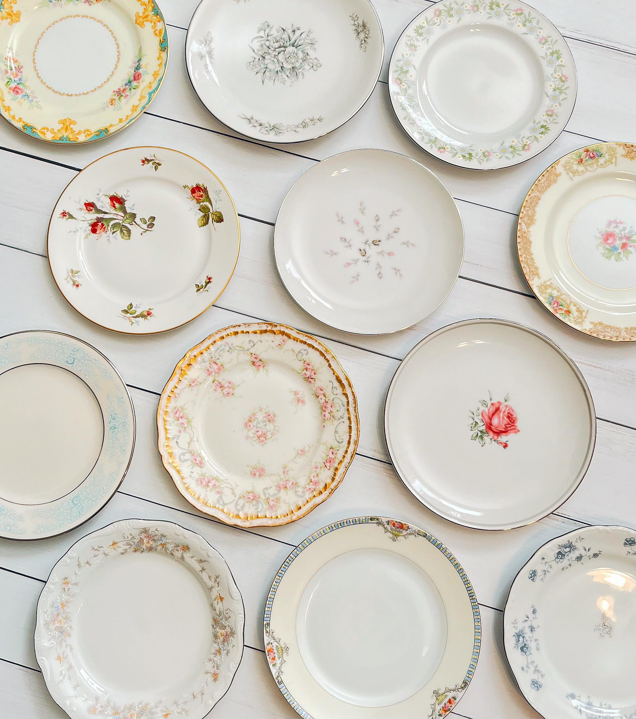 Mismatched Vintage China Bread & Butter Plates