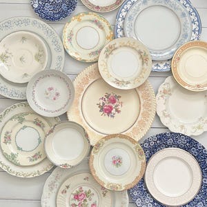 Mismatched Vintage China Dinner Plates