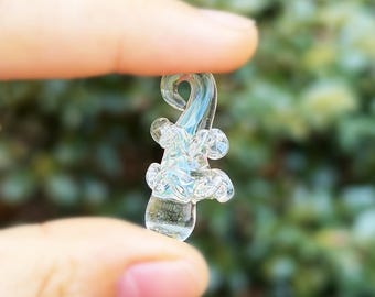 Cute Glass Mushroom Necklace, Lampwork Glass Mushroom Necklace, Mushroom Delicate Pendant, Handmade Glass Mushroom