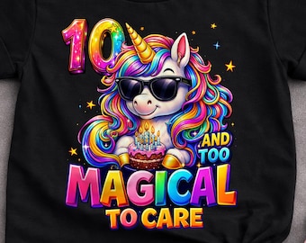 Camiseta para menina de 10 anos, roupa de aniversário de unicórnio, camiseta para menina de 10 anos, camiseta de unicórnio fazendo dab, camiseta de dois dígitos, presente divertido, blusa de unicórnio