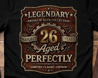 Vintage 26th Birthday Shirt, Aged 26 Perfectly Est 2000, Retro Birthday Gift Unisex, Classic Milestone Tee, 26th Birthday Gift For Him Her