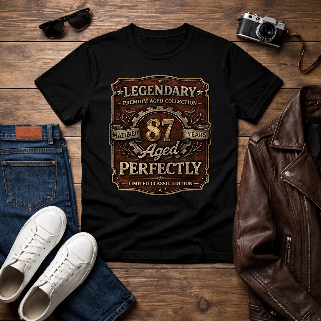 Vintage 87th Birthday Shirt, Aged 87 Perfectly Est 1939, Retro Birthday ...