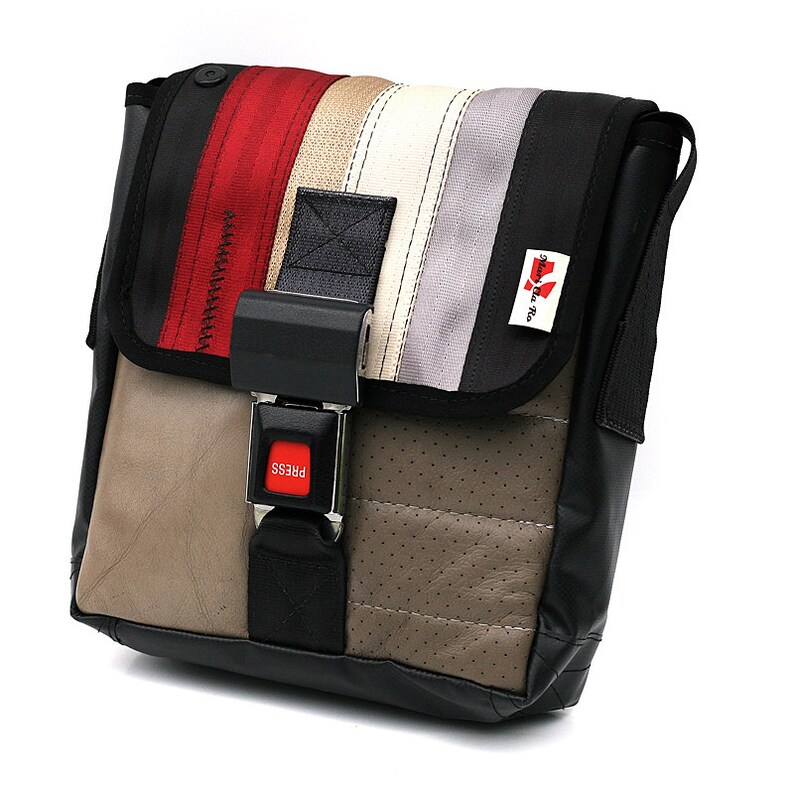 416F Mini Messenger / Ipad bag from RECYCLED car seatbelt car Etsy