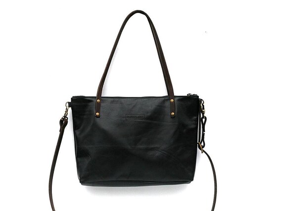 simple black leather purse