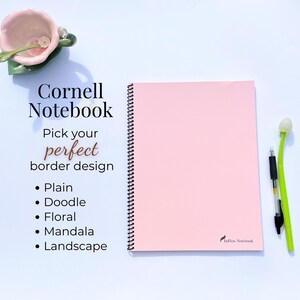Cornell Notebook Minimalistyczny spiralny notatnik do pracy i spotkań | Wybierz kolor i wzór | Profesjonalny dziennik organizacyjny