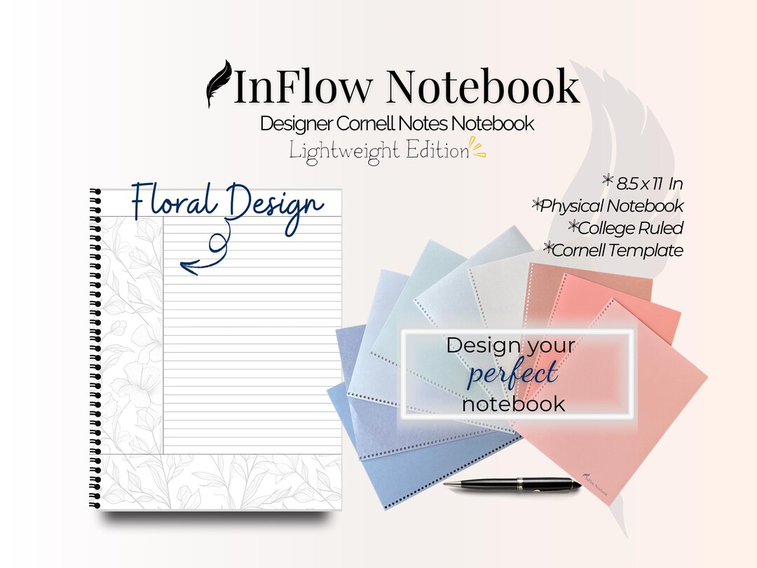 Physical Note Collection Inflow Cornell Note-taking Physical Notebook Lightweight Floral Design ...