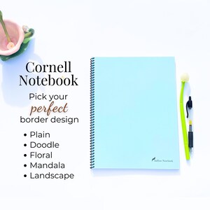 Notatki Cornell z Doodle i kreatywnym notatnikiem | Wybierz kolor i wzór | Rysunek, pisanie, planer organizacji