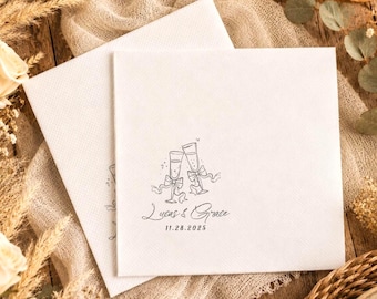 Custom Wedding Cocktail Napkins with Text, Bridal Shower & Wedding Decor, Logo Napkins, Wedding Reception Napkins,  Engagement Party Favor