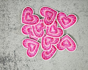 Pink Heart Embroidered Patch – Sew-On Applique for DIY Kids Jackets, Backpacks, Jeans, Crafts, Cute Clothing Decoration