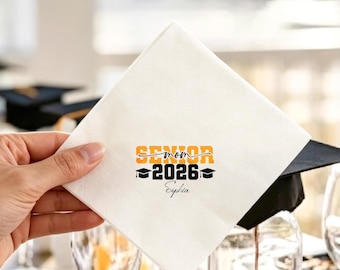 Servilletas personalizadas para la celebración de graduación, decoración para la fiesta de graduación de la promoción de 2026, servilletas personalizadas para cócteles de graduación, artículos para fiestas de graduación