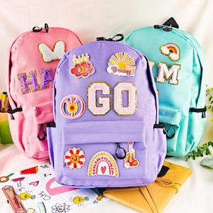 Mochila infantil personalizada, bolso para niños pequeños personalizado, bolso con parche de nombre, regalo para la vuelta al cole, mochila de viaje para niños y niñas.