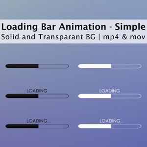 Könnte beinhalten: Eine einfache Ladebalkenanimation mit einem schwarzen und weißen Fortschrittsbalken. Die Animation wird auf einem durchgehenden und transparenten Hintergrund angezeigt. Der Text "LADEN" wird unterhalb des Fortschrittsbalkens angezeigt.