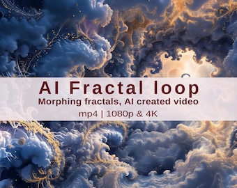AI Video loop 4k, Animated AI generated video background 1080p, Fractal Art Ai Animation HD, Psychedelic motion mp4, high quality / detail