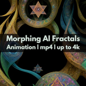 AI Video Fractal Art Animation, Moving and Morphing Psychedelic Visuals, Design for VJ, Festival, Youtube, 4K Seamless Loop