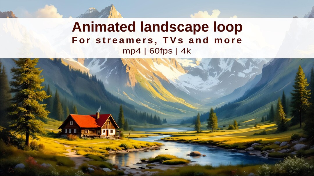 Looping Scene Animation Loopable Animated Background Mountain Scene 4k, Peaceful Meadow Video ...